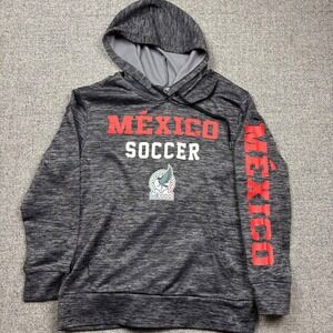 Mexico Soccer FMF‎ National Team Hoodie Mens Small Gray Heather  Pullover